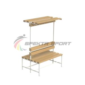 Купить Скамейка с вешалкой и полкой для раздевалок двухсторонняя (разборная) 1200 мм в Кондрове 