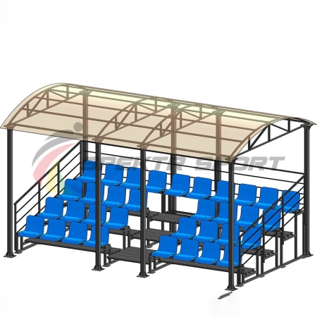 Купить Трибуна для зрителей 4 ряда на 34 места с навесом и перилами в Кондрове 